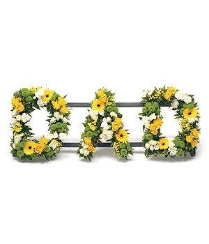 Mixed Flower Funeral Lettering