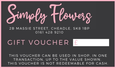 Simply Flowers Cheadle Flower Gift Card by Local Florist
